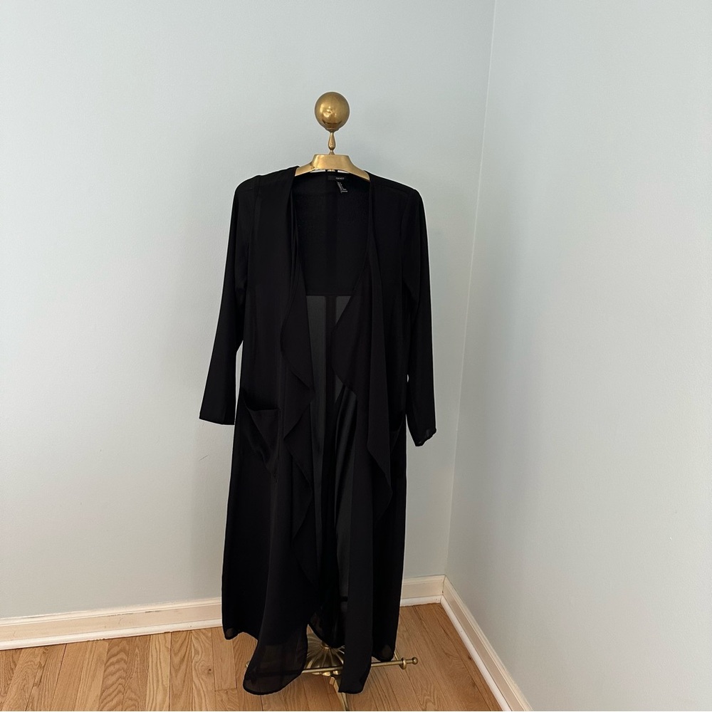 Chic Black Duster Cardigan